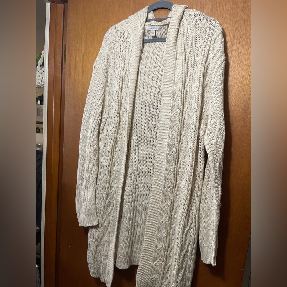 Beige Cardigan with hood